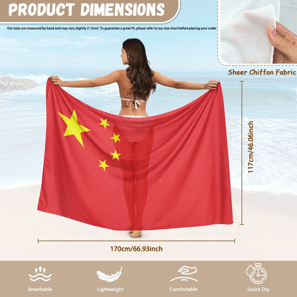 China Flag Inspired Bikini Cover-Up