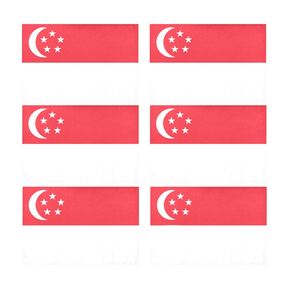 Singapore Flag Placemats 12" x 18" (Set of 6)