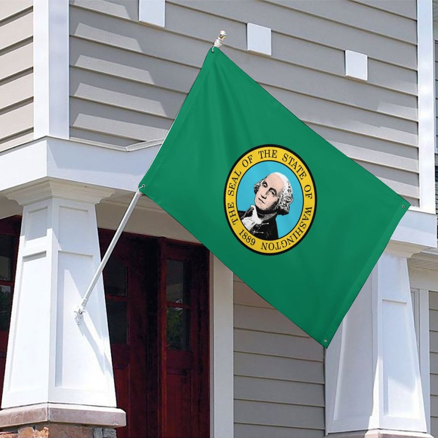 Washington Flag Inspired Wall Mount Flag with Four Grommets (35x59 in)