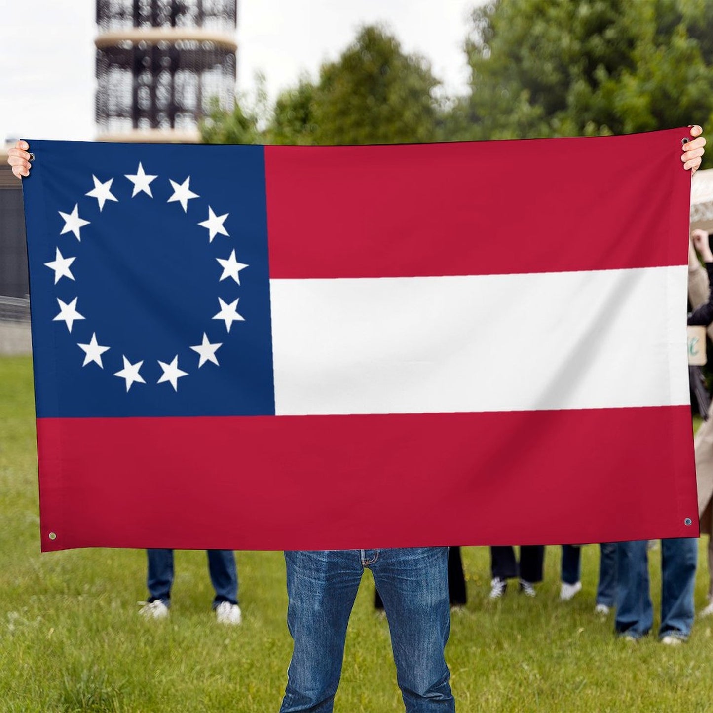 Confederate States Flag Inspired Wall Mount Flag with Four Grommets (35x59 in)