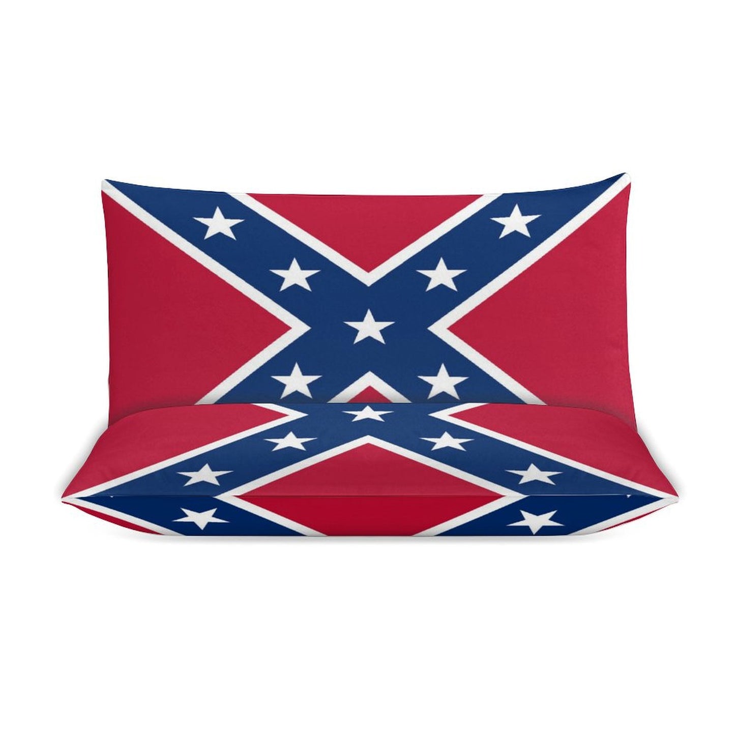 Confederate Battle Flag Inspired 3-Piece Bedding Set (1 Duvet Cover + 2 Pillow Shams) – 102"×90"