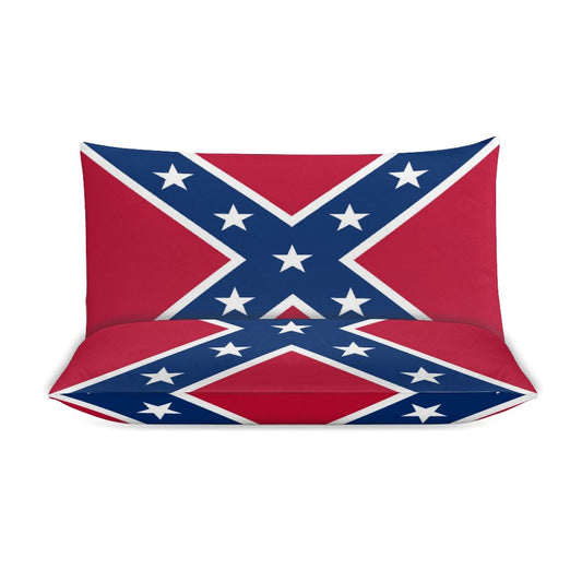 Confederate Battle Flag Inspired 3-Piece Bedding Set (1 Duvet Cover + 2 Pillow Shams) – 102"×90"