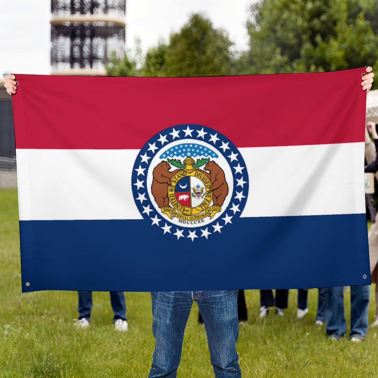 Missouri Flag Inspired Wall Mount Flag with Four Grommets (35x59 in)