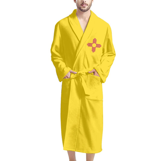 New Mexico Flag Inspired Bathrobe – Stay Bold in Maroon and Gold