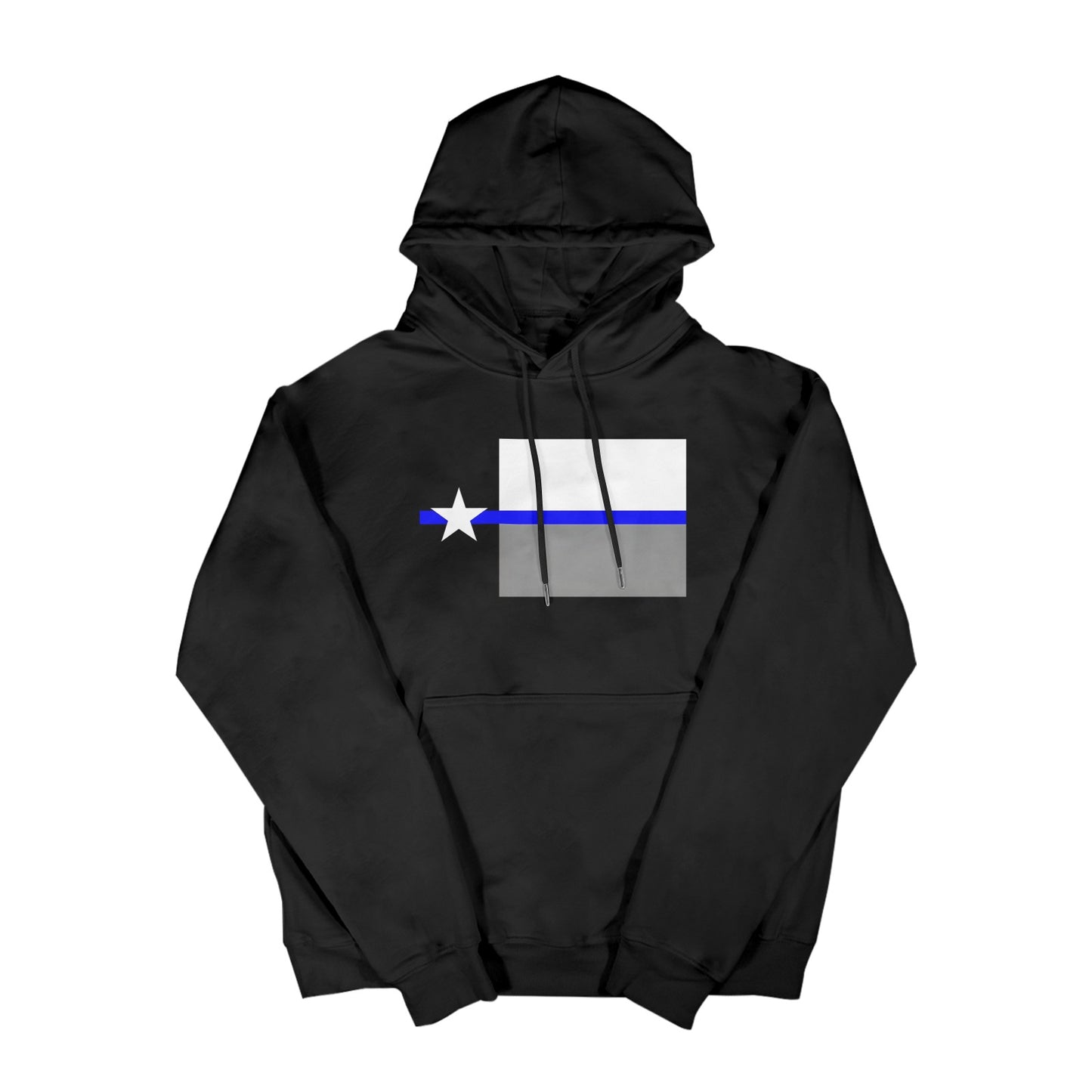 Thin Blue Line Flag Inspired Texas Flag Men's Hoodie (Made in the USA)