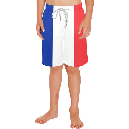 France Flag Inspired Boys Beach Shorts