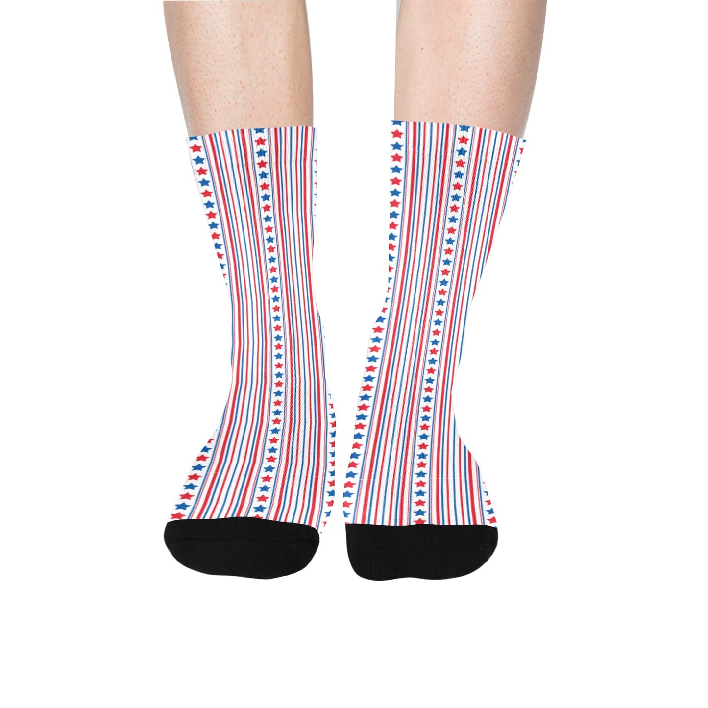 USA/American Flag Inspired Stars & Stripes Pattern Crew Socks | Ships from USA