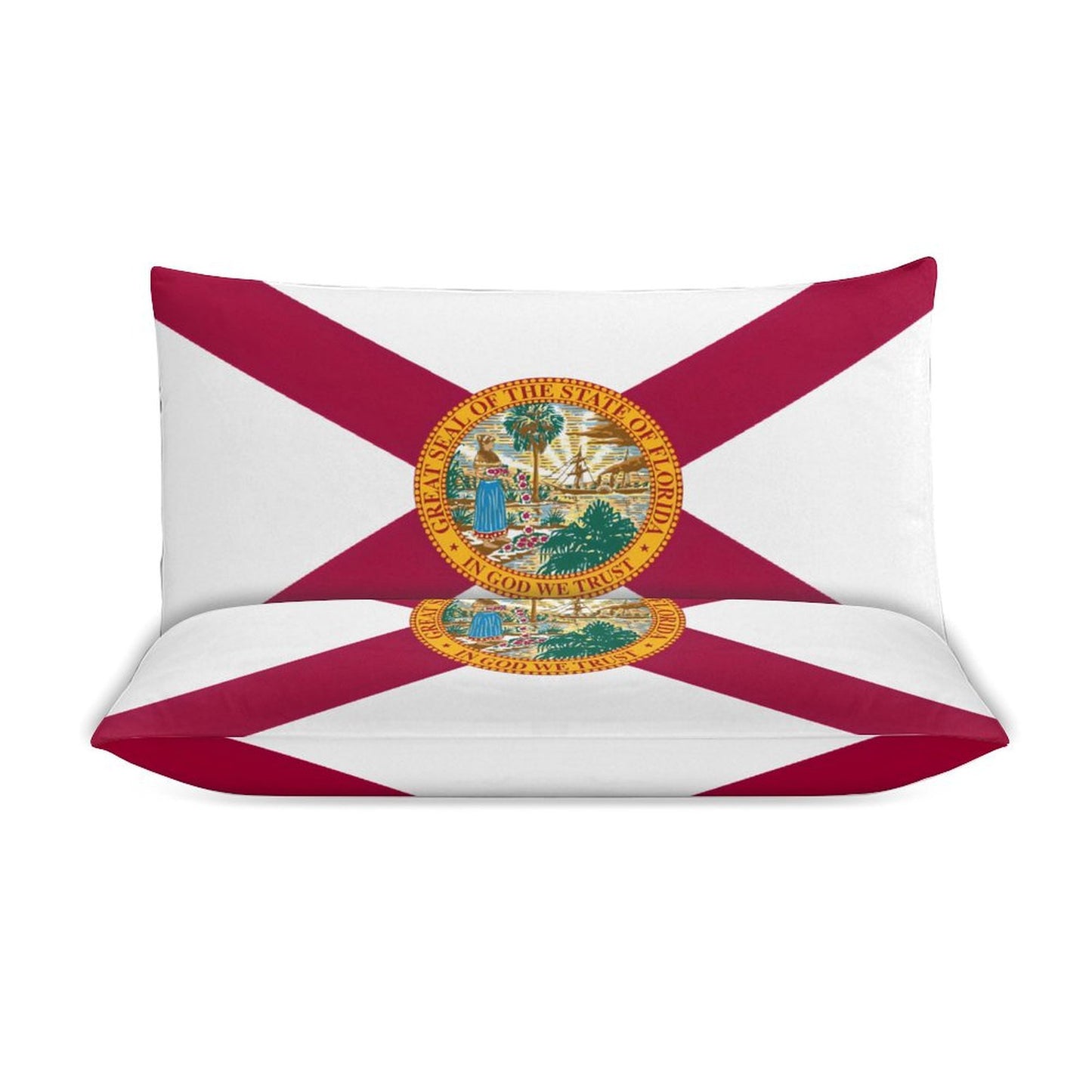 Florida Flag Inspired 3-Piece Bedding Set (1 Duvet Cover + 2 Pillow Shams) – 102"×90"