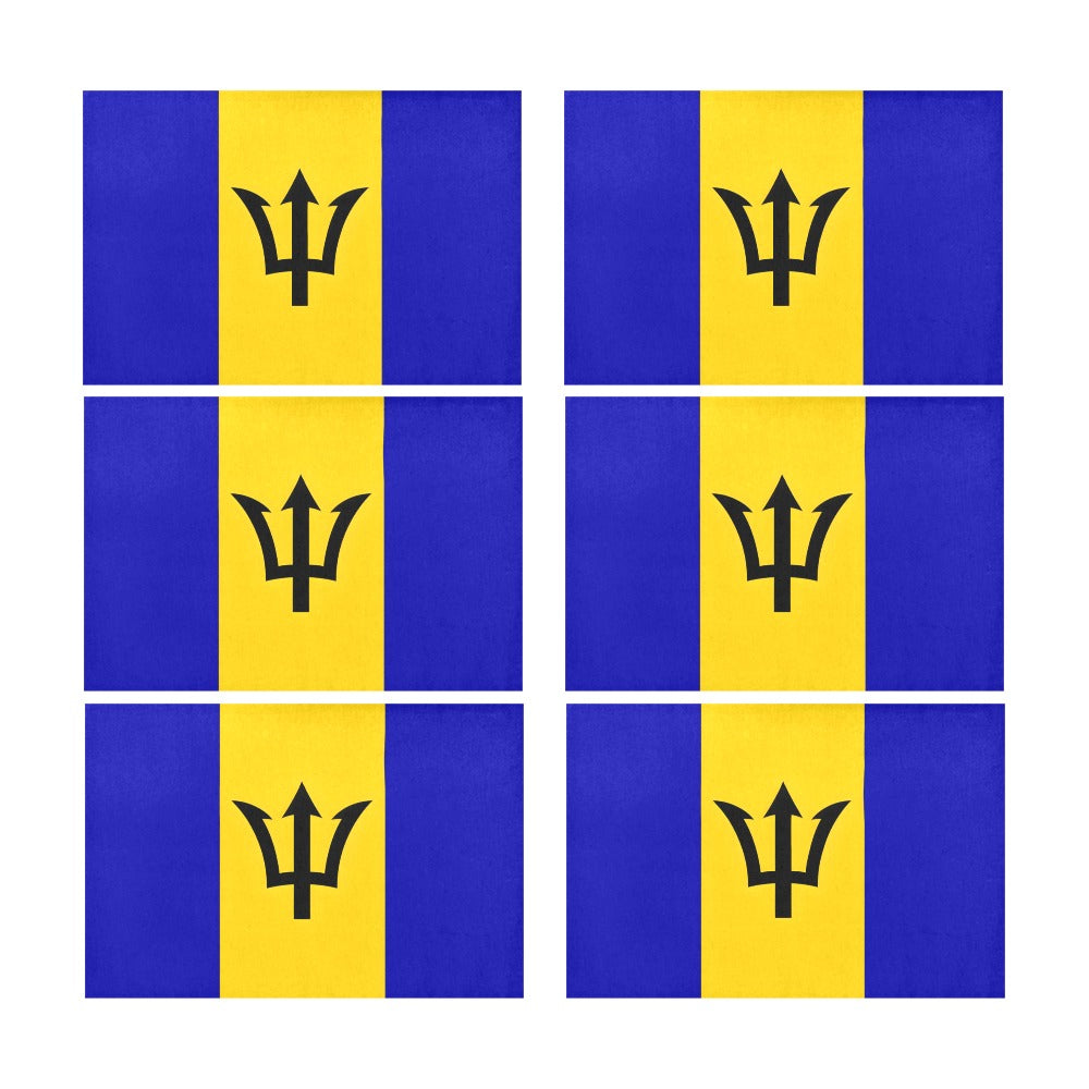 Barbados fFlag Placemats 12" x 18" (Set of 6)