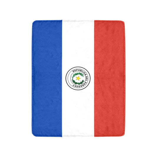 Three-color blanket featuring emblem, Luv My Flag brand.