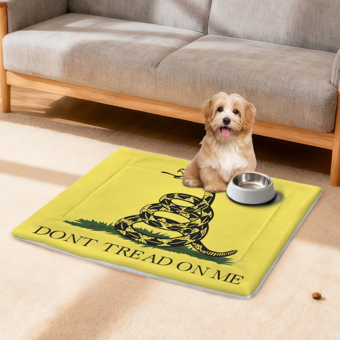 Gadsden Flag Inspired Pet Mat 25x18inch (Made in the USA)