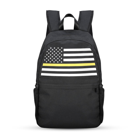 Thin Gold Line Flag Inspired Casual Backpack Printed in the USA