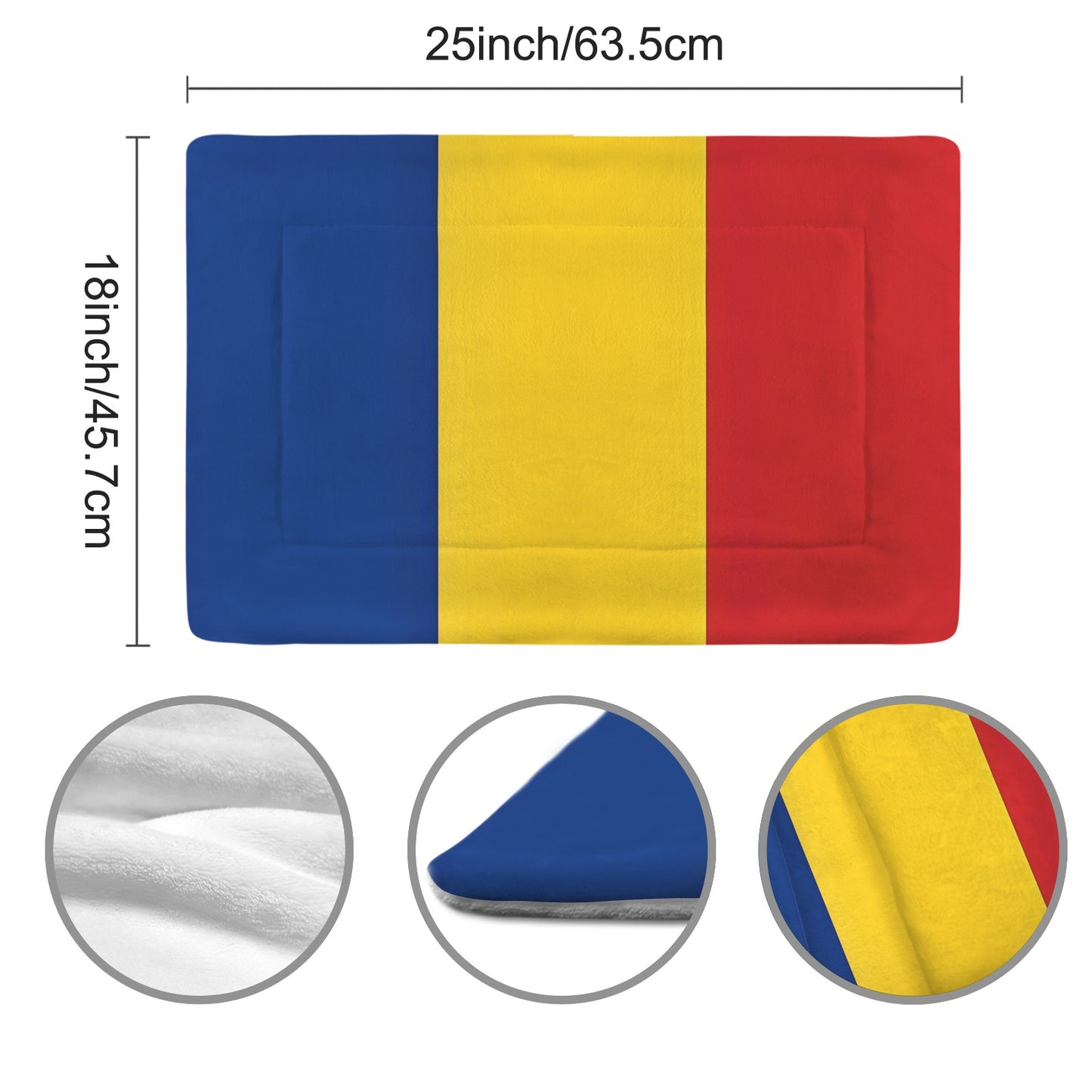 Romania Flag Inspired Pet Mat 25x18inch (Made in the USA)