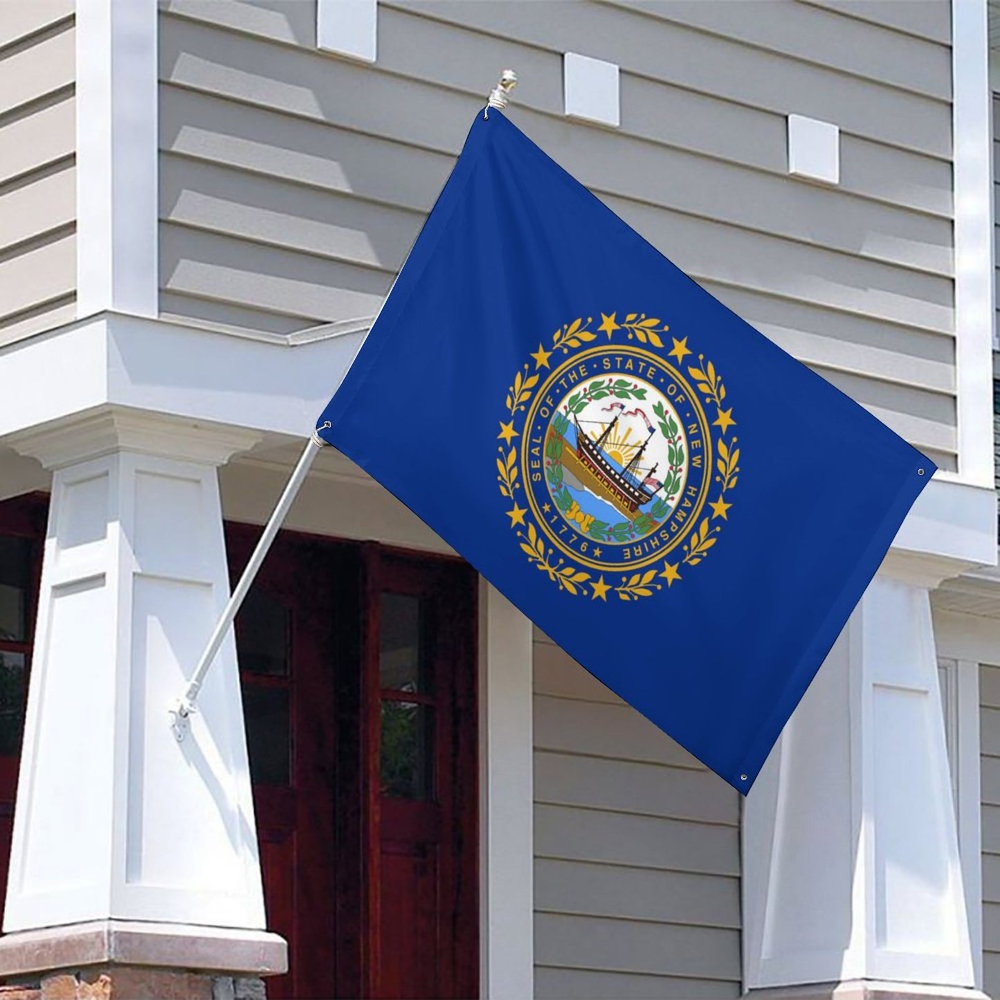 New Hampshire Flag Inspired Wall Mount Flag with Four Grommets (35x59 in)