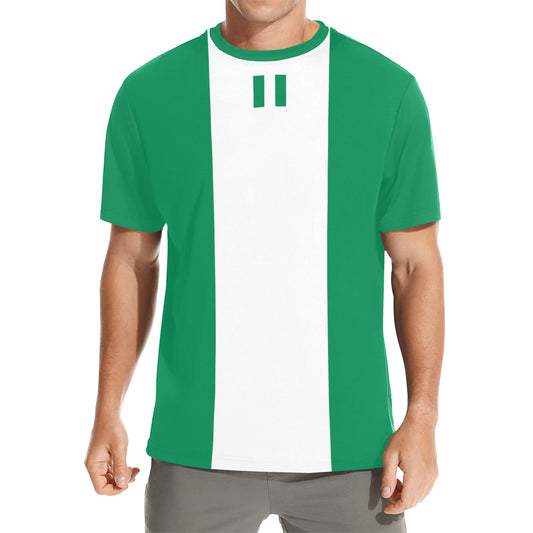 Nigeria Flag Men's Crew Neck T-Shirt (Made in USA)