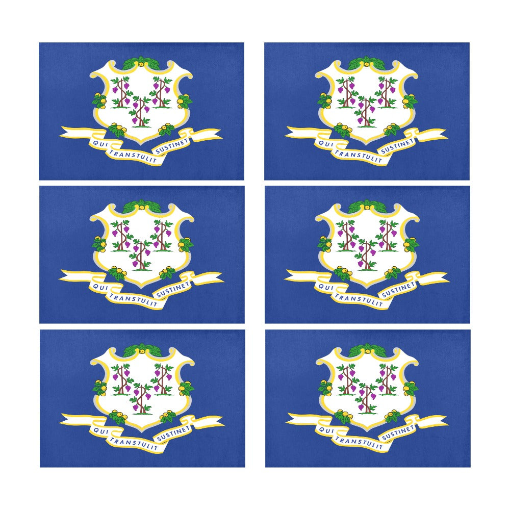Connecticut Flag Placemats 12" x 18" (Set of 6)