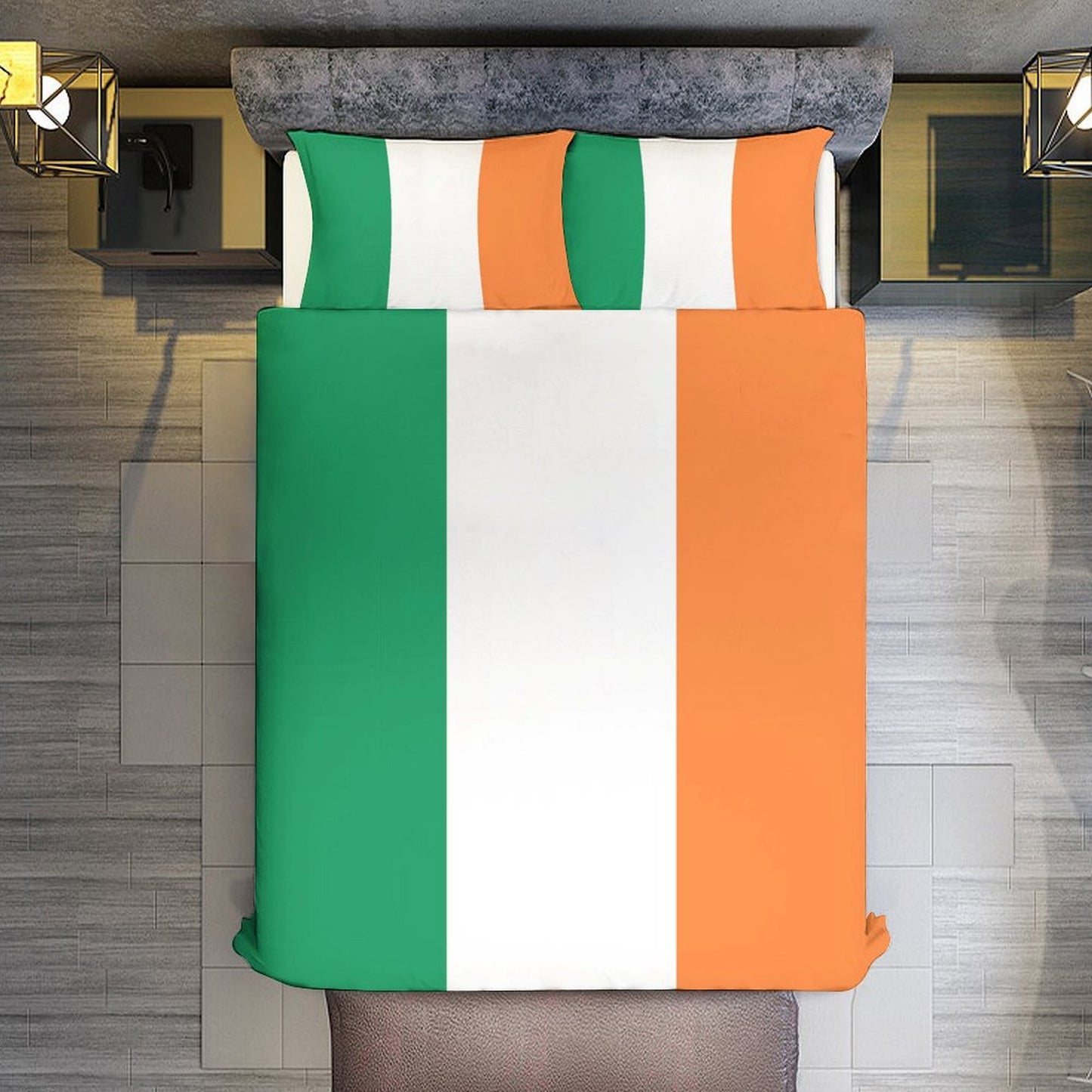 Ireland Flag Inspired 3-Piece Bedding Set (1 Duvet Cover + 2 Pillow Shams) – 102"×90"