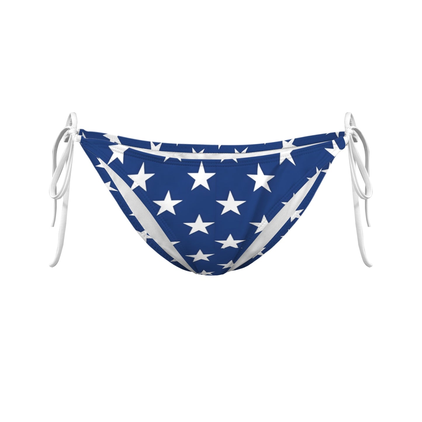 USA/American Flag Inspired Stars with White String Side-Tie Bikini Bottom