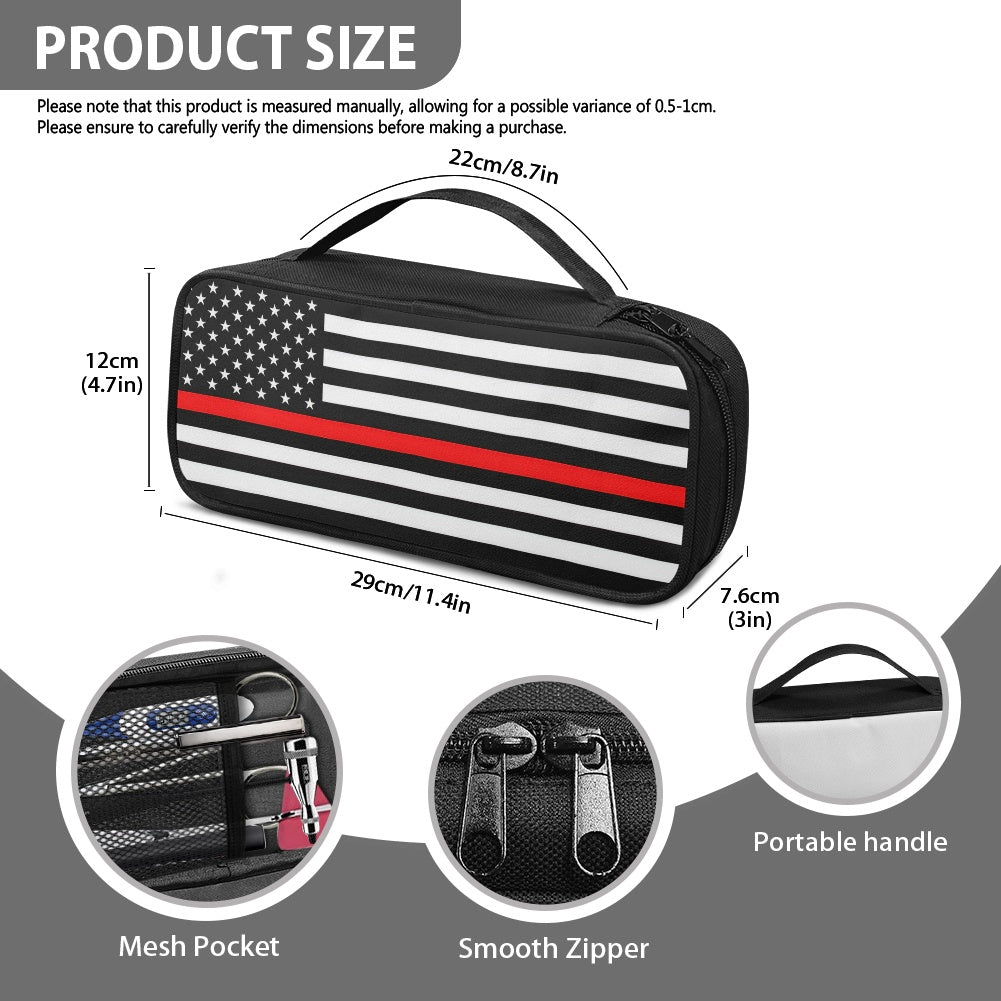 Thin Red Line Flag Inspired Stethoscope Storage Bag