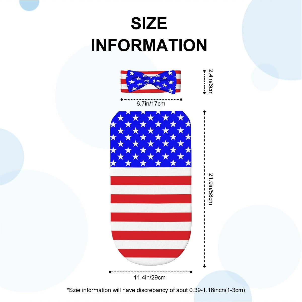 USA/American Flag Inspired Baby Swaddle Sack with Baby Headband