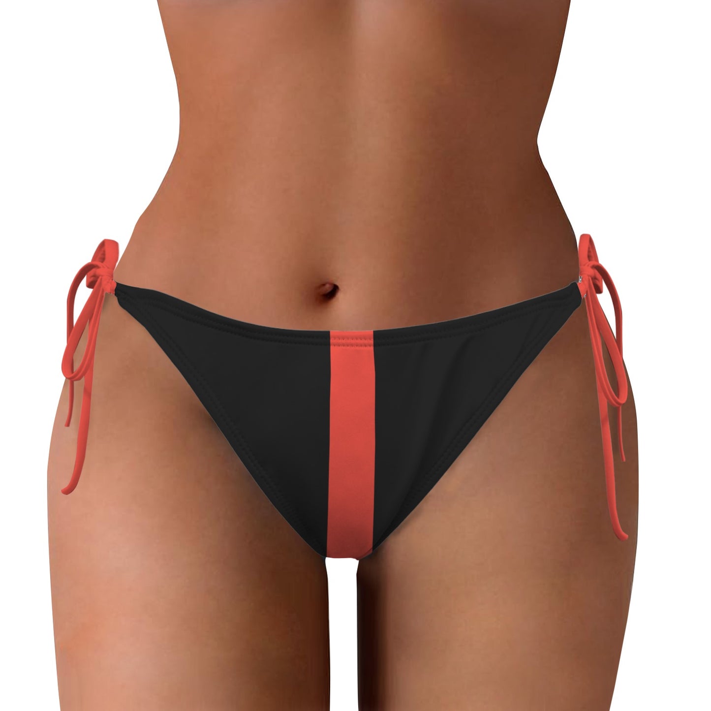 Thin Red Line Flag Inspired Style-2 Side-Tie Bikini Bottom