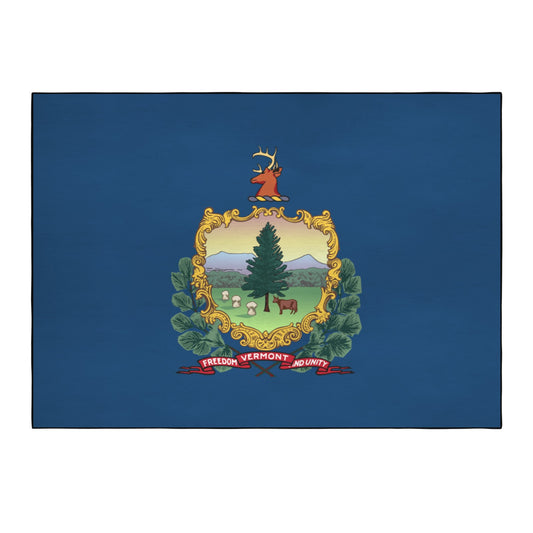 Vermont Flag Inspired 84x60 Inch Area Rug with Black Binding (Made in the USA)