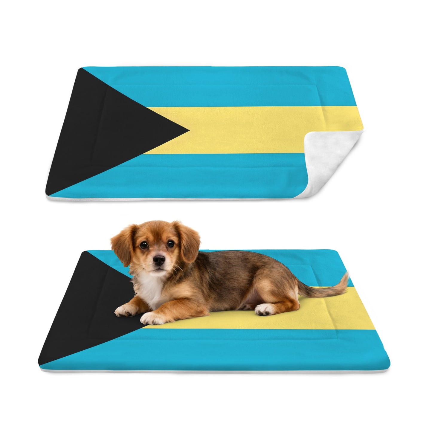 Bahamas Flag Inspired Pet Mat 25x18inch (Made in the USA)