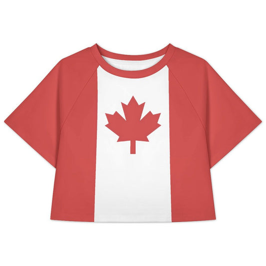 Canada Flag Inspired Women's Cropped Shirt