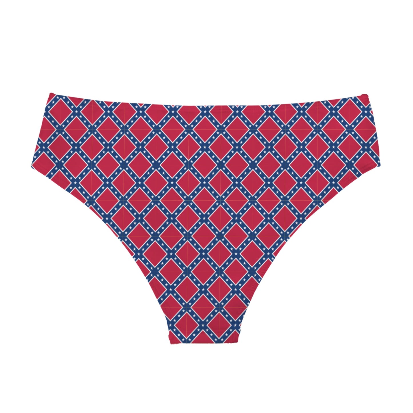 Confederate States Battle Flag Pattern High-Waisted Bikini Bottom