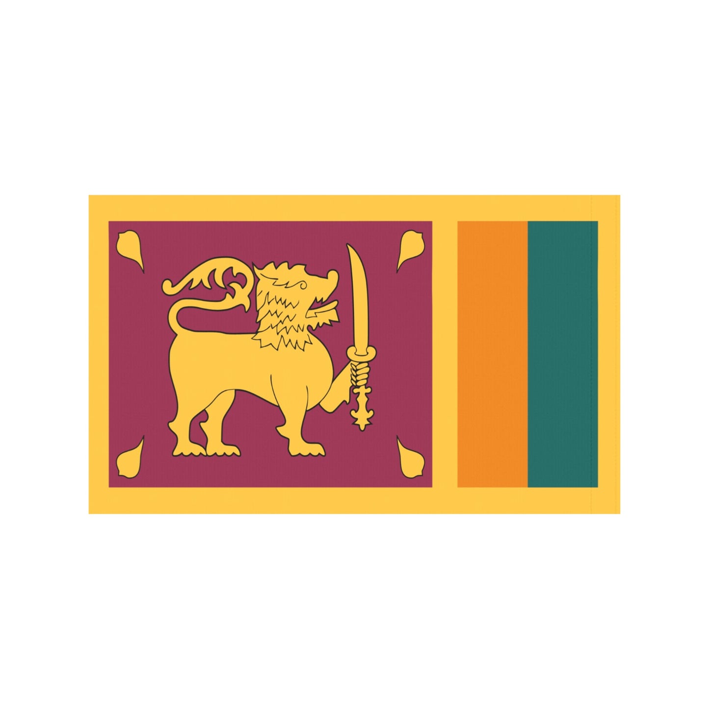 Yellow lion on Sri Lankan flag, Luv My Flag design.