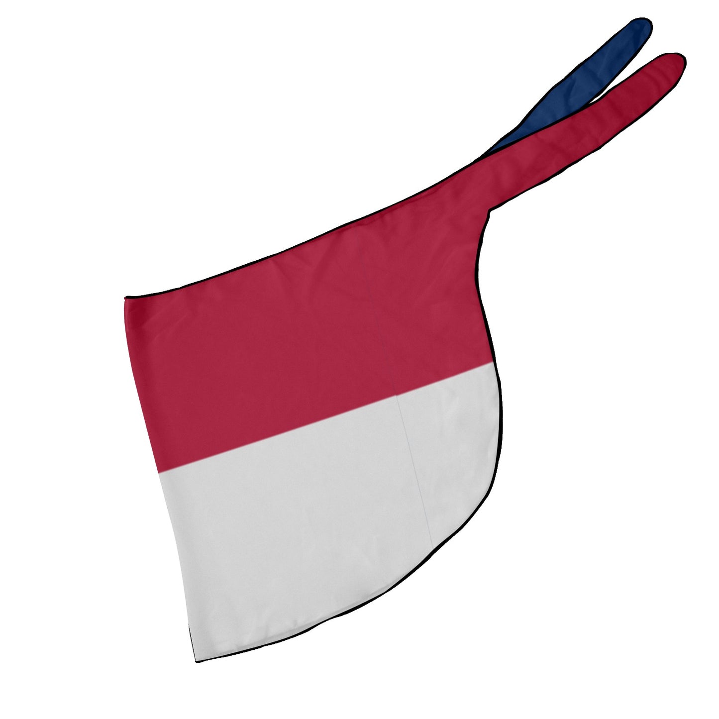 [Luv My Flag] red and white cape with blue ties.