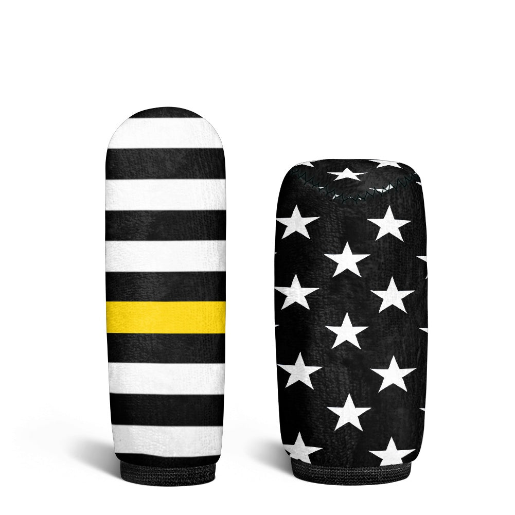 Thin Gold Line Flag Inspired Gear Lever Cover+Hand Brake Cover