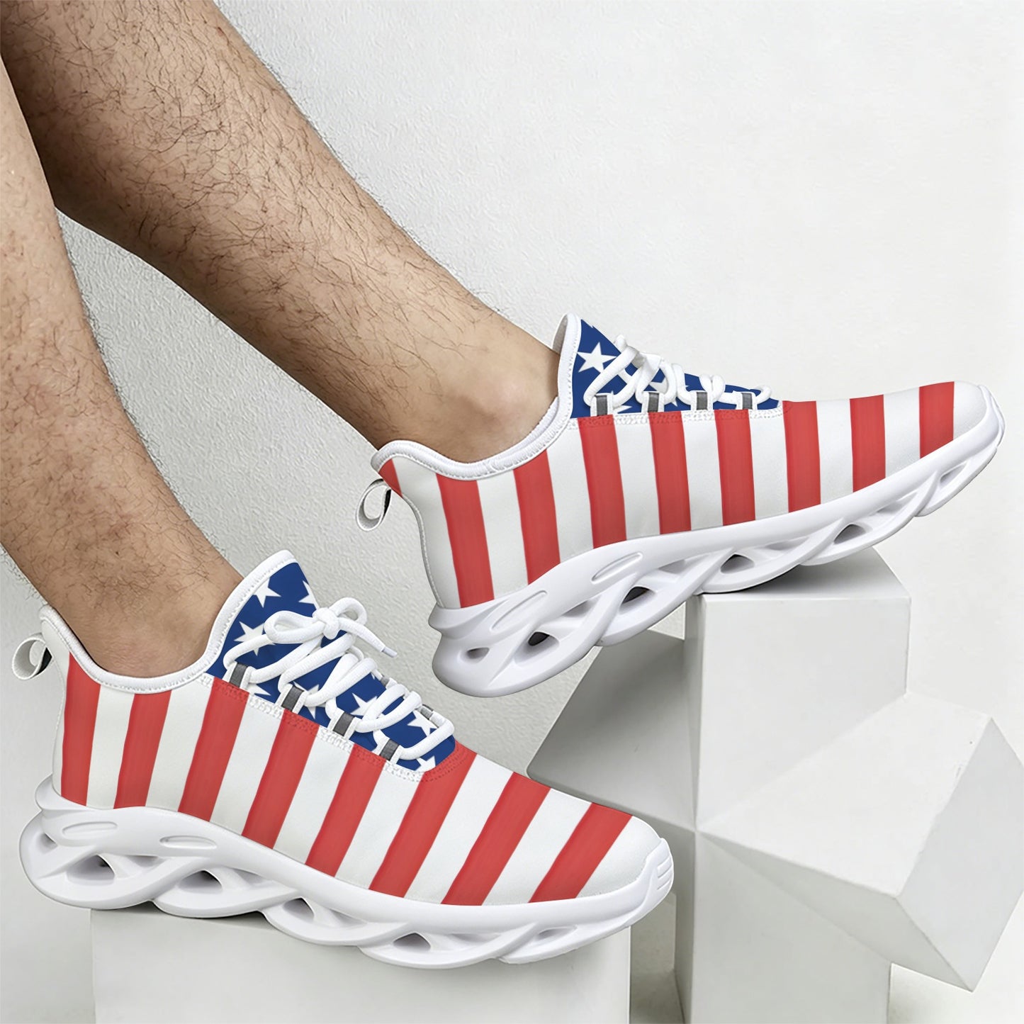 USA/American Flag Inspired Style-2 Men's Twisted Sole Sneakers