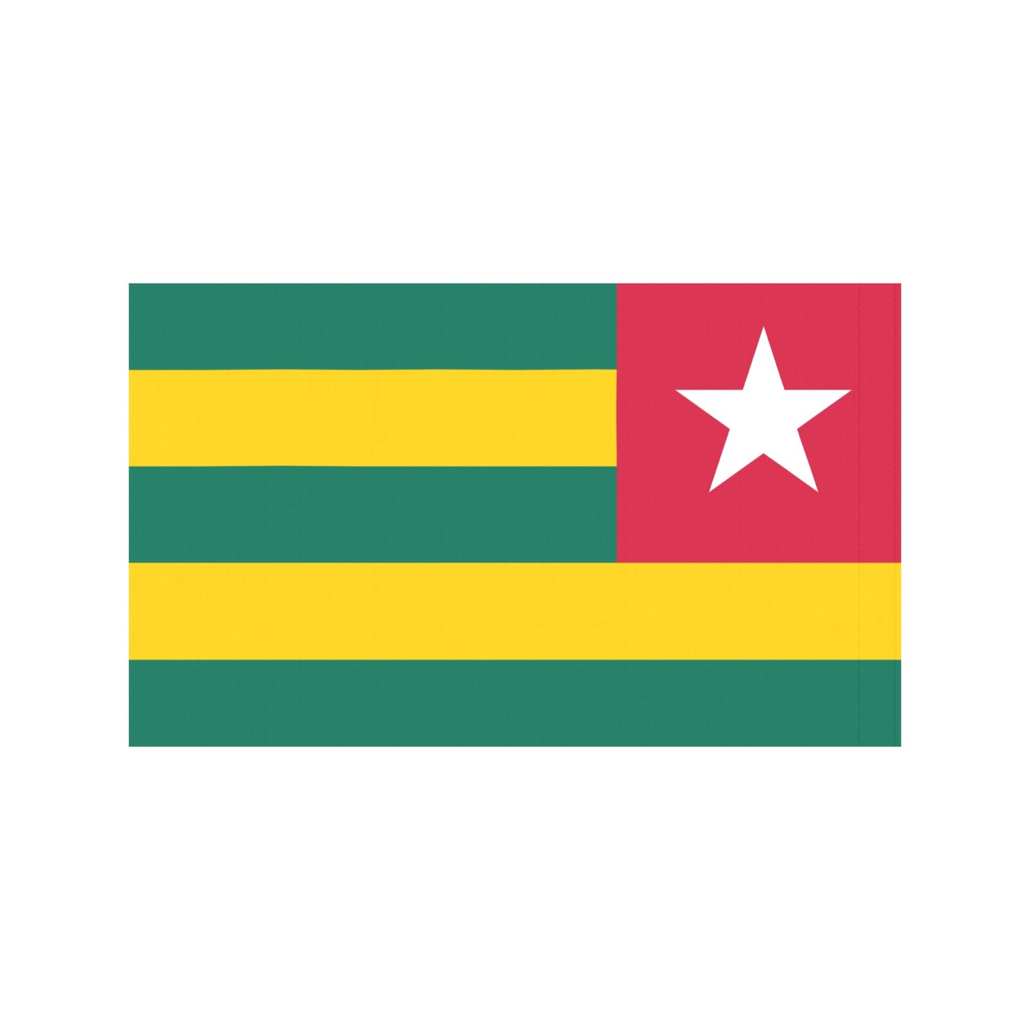 Luv My Flag Togo flag featuring stripes and star.