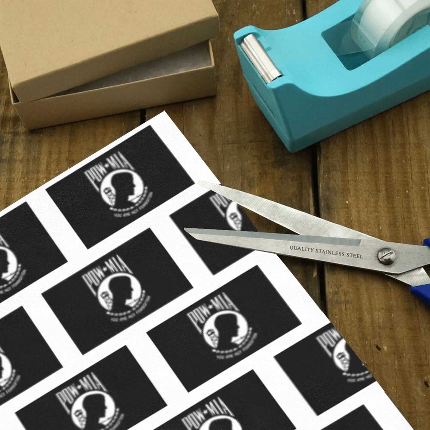 POW/MIA Flag Inspired Custom Gift Wrapping Paper 58"x 22.5" (4 Rolls)