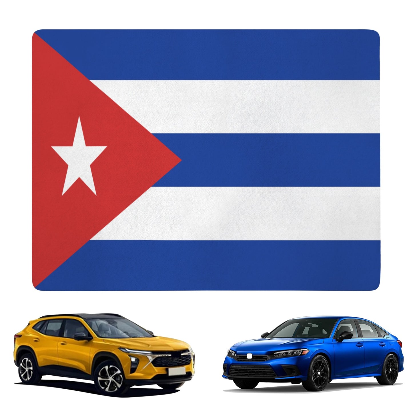 Cuba Flag Inspired Car Trunk Mat 100 × 75 cm / 39.4 × 30 in Printed in the USA