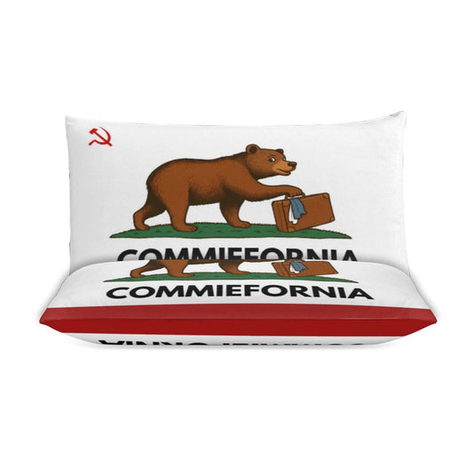 California Flag Inspired (COMMIEFORNIA) 3-Piece Bedding Set (1 Duvet Cover + 2 Pillow Shams) – 102"×90"