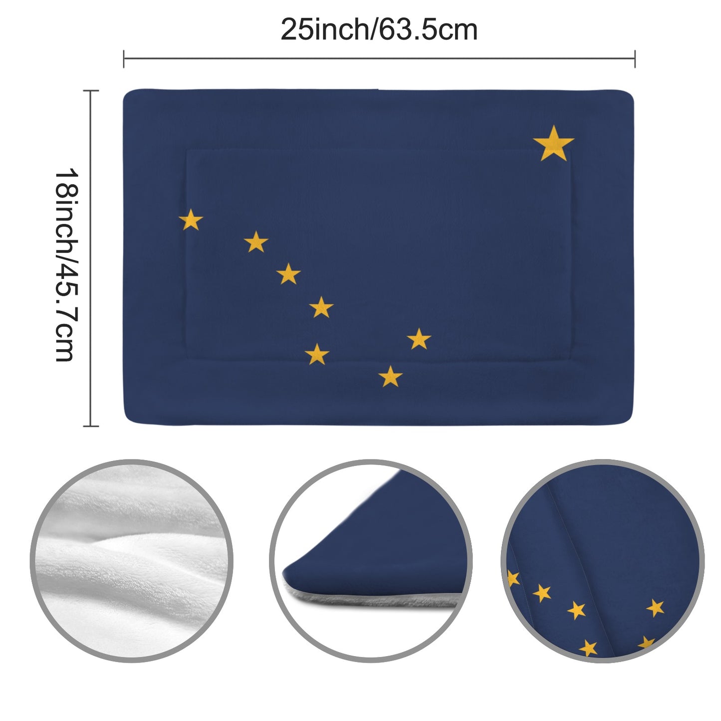 Alaska Flag Inspired Pet Mat 25x18inch (Made in the USA)