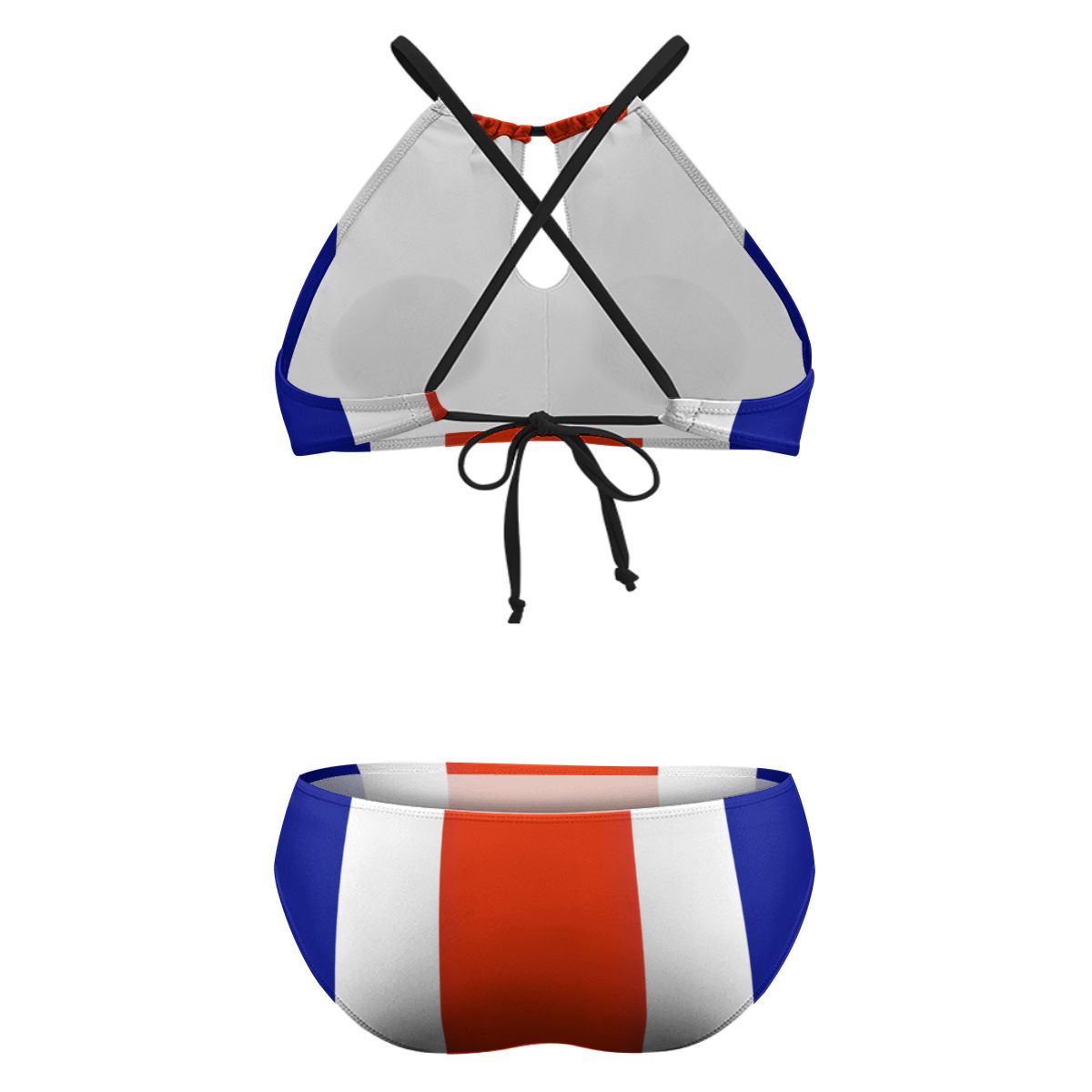Costa Rica Flag Inspired Plus Size High Waisted Bikini