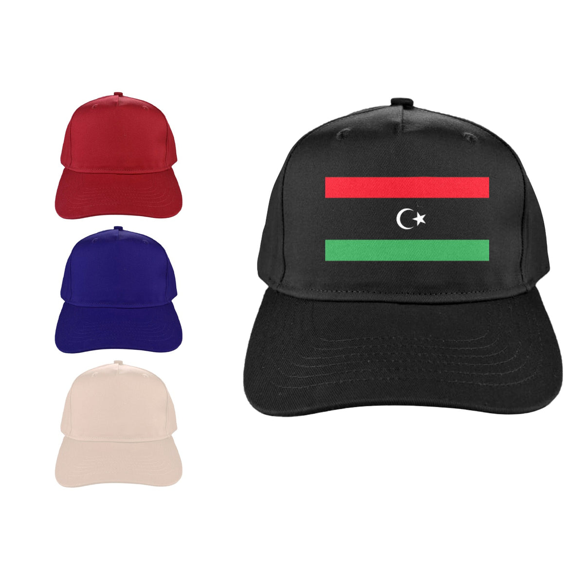 Libya Flag Inspired Baseball Cap | Printed in the USA