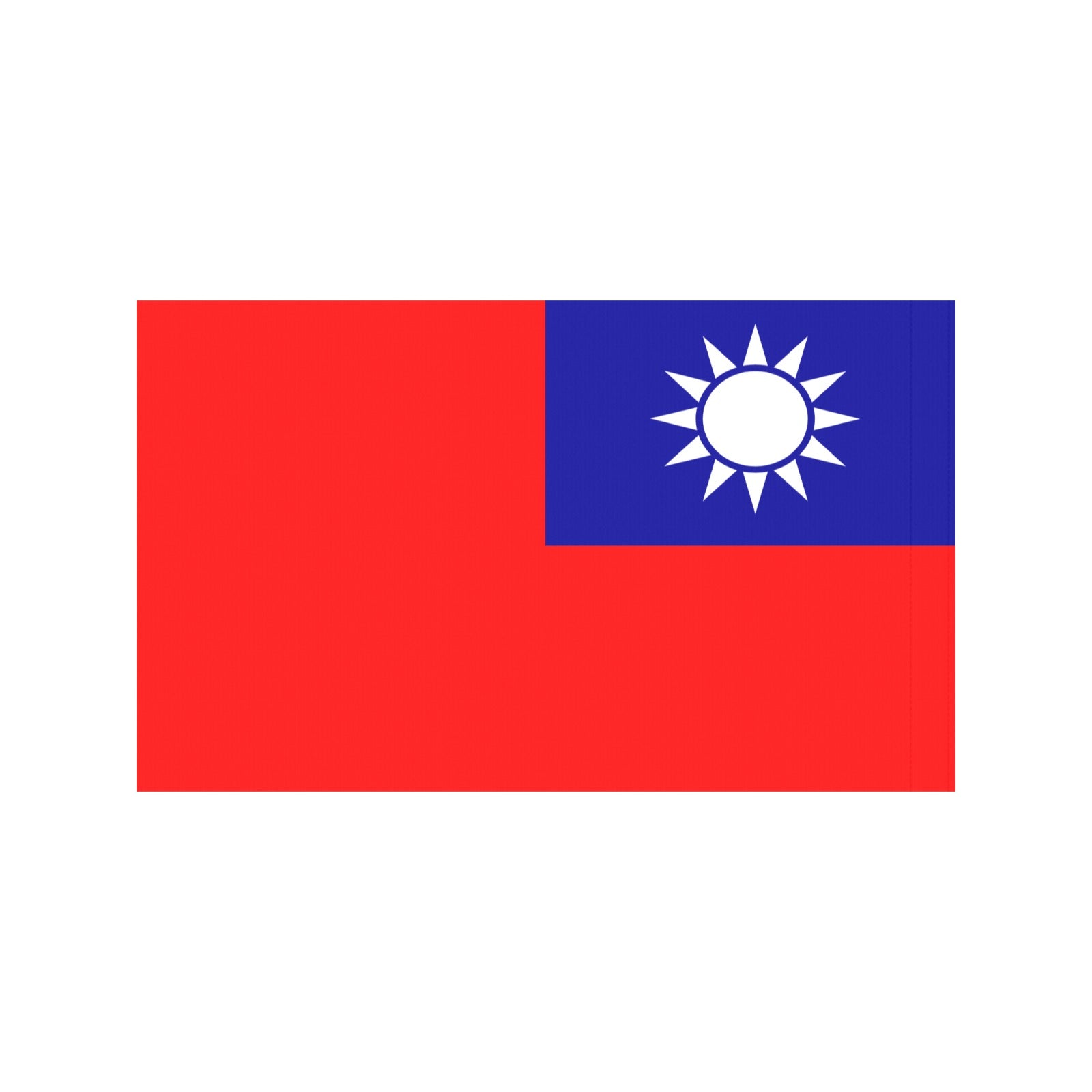 Red and blue Taiwan flag by Luv My Flag.