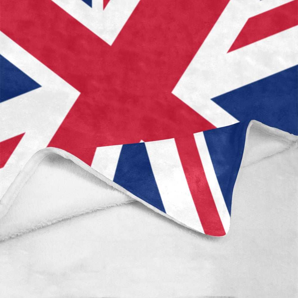 Luv My Flag blanket featuring Union Jack design, folded corner.
