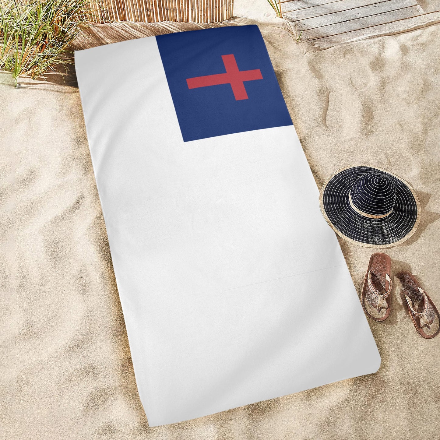 Christian Flag Beach Towel 31"x71" (Made in USA)