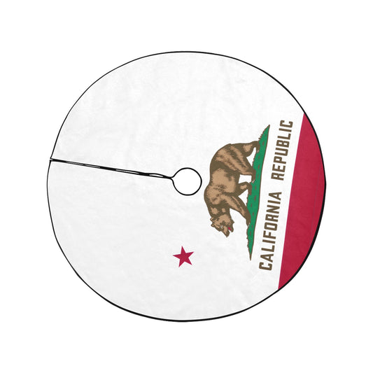 California Flag Thick Christmas Tree Skirt 47" x 47"