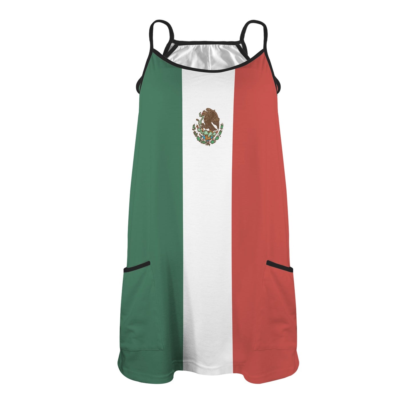 Mexico Flag Inspired Women's Double-Layered Camisole Dress
