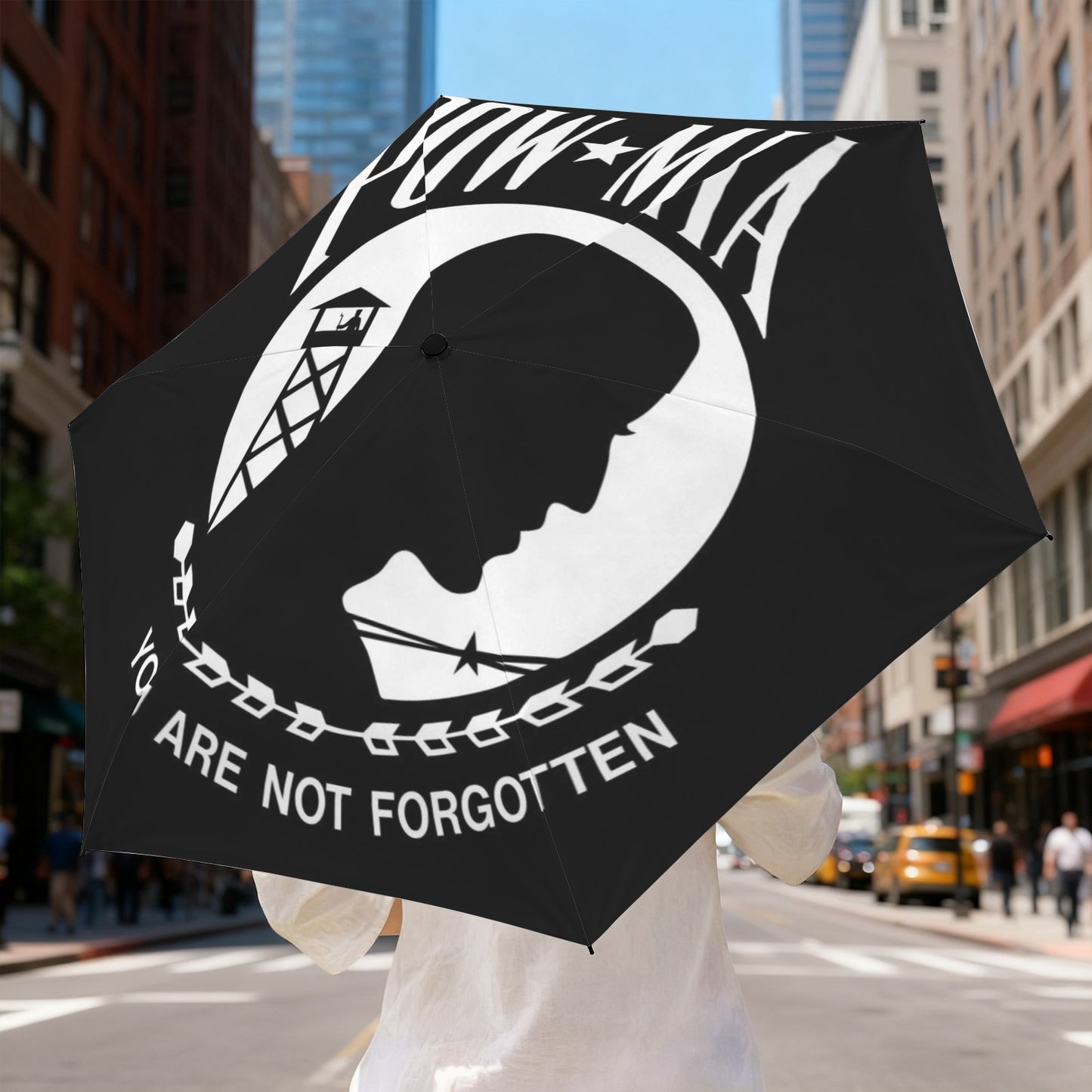 POW/MIA Flag Inspired Mini Compact Umbrella