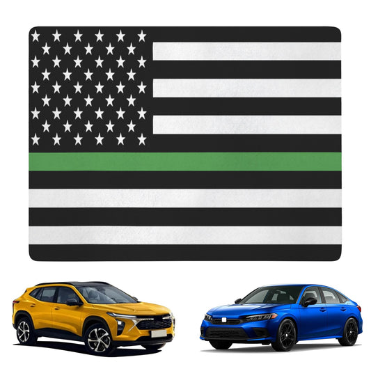 Thin Green Line Flag Inspired Car Trunk Mat 100 × 75 cm / 39.4 × 30 in Printed in the USA