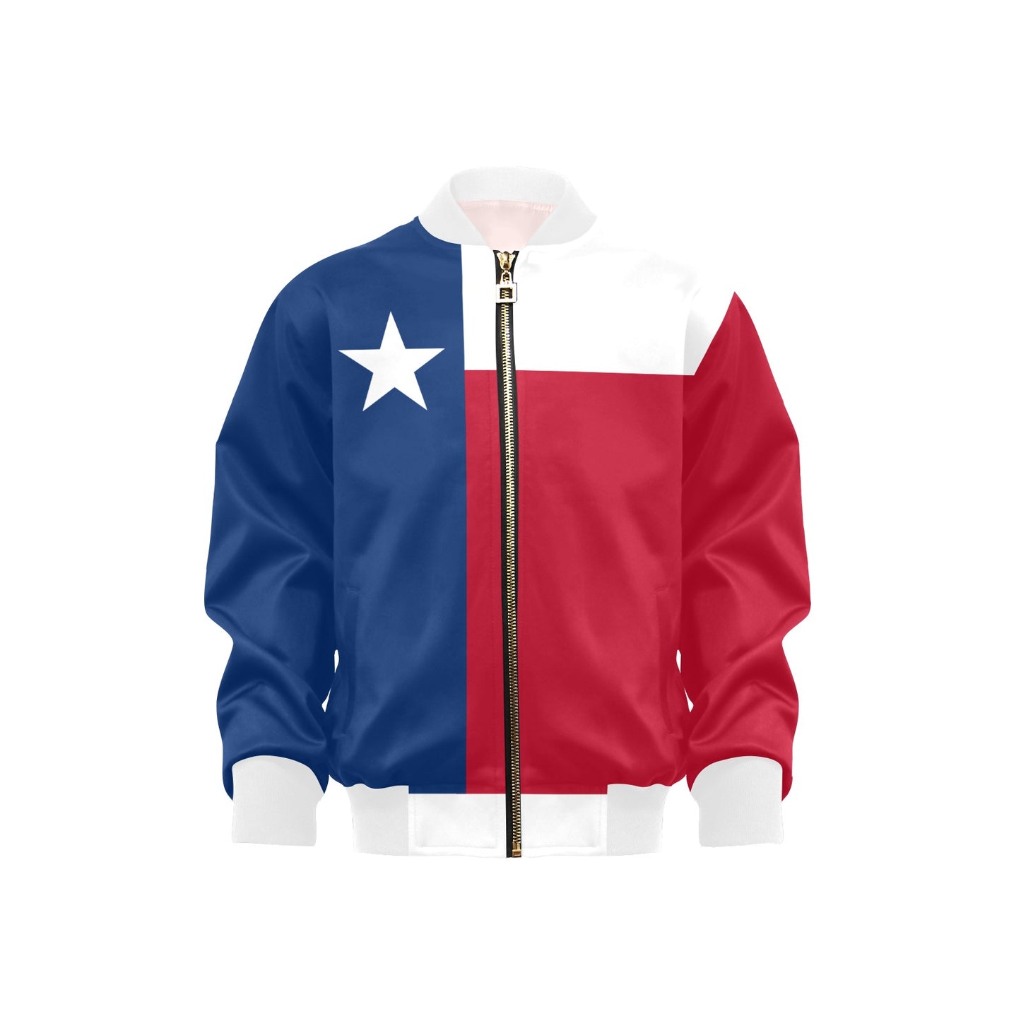Texas Flag Inspired Kids' Bomber Jacket with Pockets