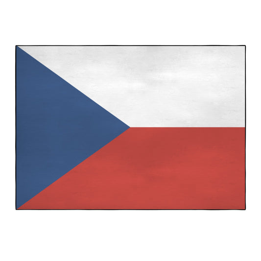 Czechia Flag Inspired 84x60 Inch Area Rug with Black Binding (Made in the USA)