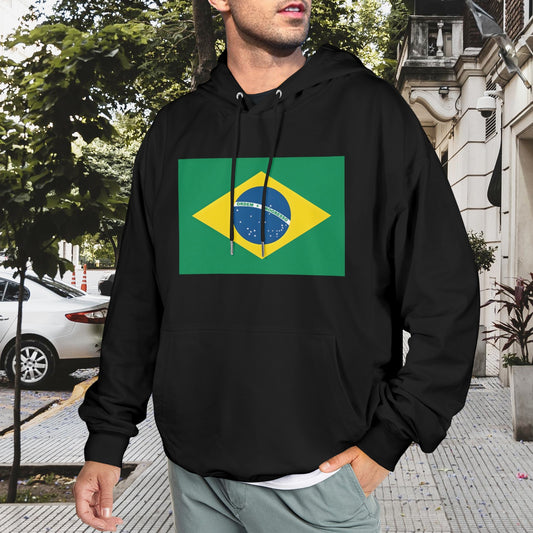Brazil Flag Inspired Men's Hoodie (Made in the USA)